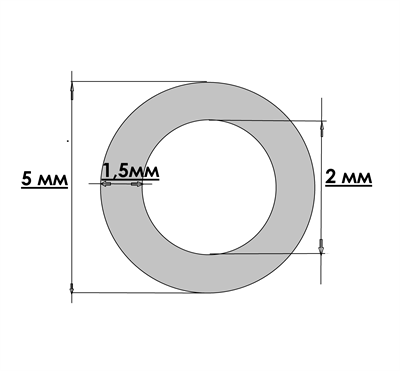 Трубка силиконовая прозрачная d=2*1.5*5 (1метр) (для капучинаторов) TSP2/1.5