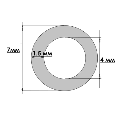 Трубка силиконовая прозрачная d=4*1.5*7 (1метр) TSP4/1.5