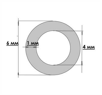 Трубка силиконовая прозрачная d=4*1*6 (1метр) TSP/4/1