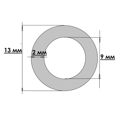 Трубка силиконовая прозрачная d=9*2*13 (1метр) (для погружных насосов) TSP9/2