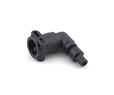 Переходник угловой под скобу тефлоновой трубки (d=4 вход/выход) Benvenutto BOSCH (А) 606426