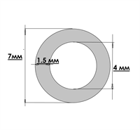 Трубка силиконовая прозрачная d=4*1.5*7 (1метр) TSP4/1.5