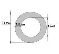 Трубка силиконовая прозрачная d=6*2.5*11 (1метр) TSP6/2.5
