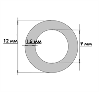 Трубка силиконовая прозрачная d=9*1.5*12 (1метр) (для погружных насосов) TSP9/1.5