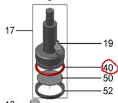 Кольцо уплотнительное верхнего поршня Franke Outlet Piston 43MM силикон 1T310382 - фото 2147