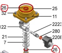 Кольцо уплотнительное штока поршня  Franke Evolution силикон 1T310422