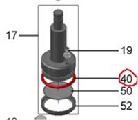 Кольцо уплотнительное верхнего поршня Franke Outlet Piston 43MM силикон 1T310382