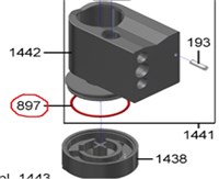 Кольцо уплотнительное Flow control valve Franke Evolution силикон 1L401433