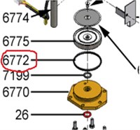 Кольцо уплотнительное нижнего поршня  Franke Spectra FM  50MM 1H325234